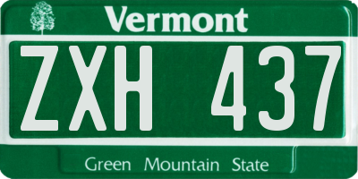 VT license plate ZXH437