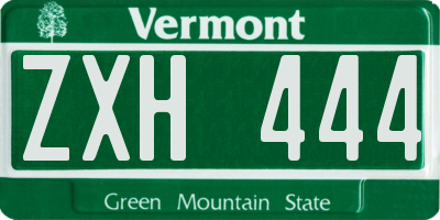 VT license plate ZXH444
