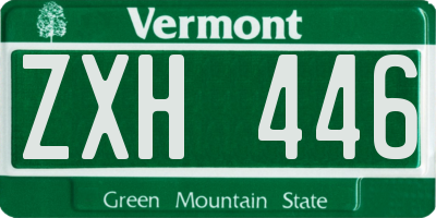 VT license plate ZXH446