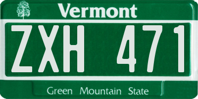 VT license plate ZXH471