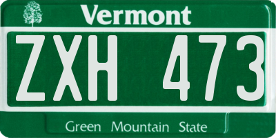 VT license plate ZXH473
