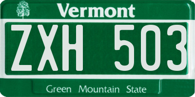 VT license plate ZXH503