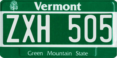 VT license plate ZXH505