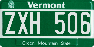 VT license plate ZXH506