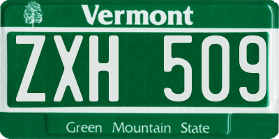 VT license plate ZXH509