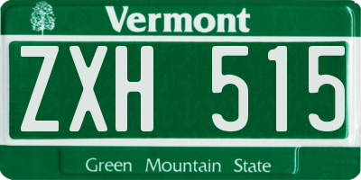 VT license plate ZXH515