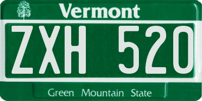 VT license plate ZXH520