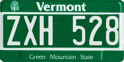 VT license plate ZXH528