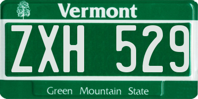 VT license plate ZXH529