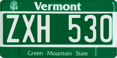VT license plate ZXH530