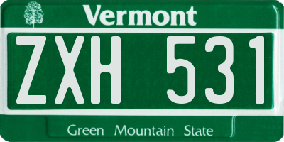 VT license plate ZXH531