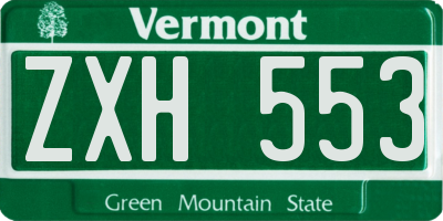 VT license plate ZXH553
