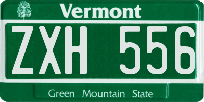 VT license plate ZXH556