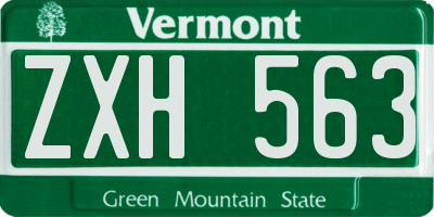 VT license plate ZXH563