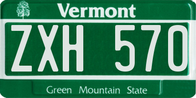 VT license plate ZXH570