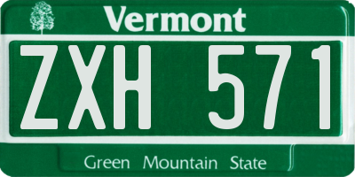 VT license plate ZXH571