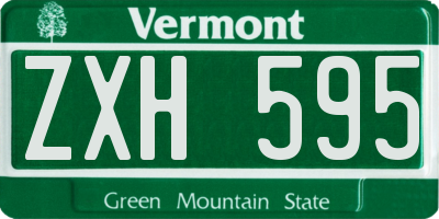 VT license plate ZXH595