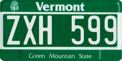 VT license plate ZXH599