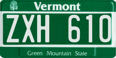 VT license plate ZXH610