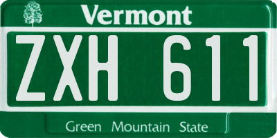 VT license plate ZXH611