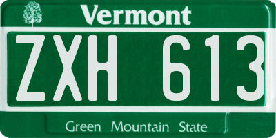 VT license plate ZXH613