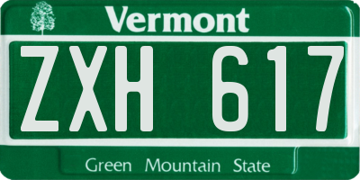 VT license plate ZXH617