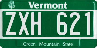 VT license plate ZXH621