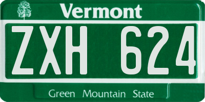 VT license plate ZXH624