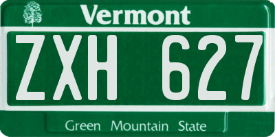 VT license plate ZXH627