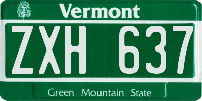 VT license plate ZXH637