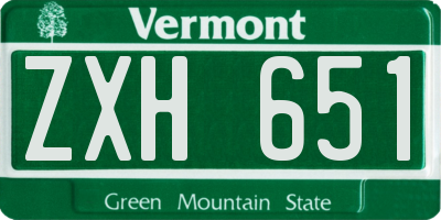 VT license plate ZXH651