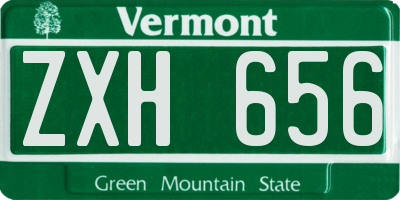 VT license plate ZXH656