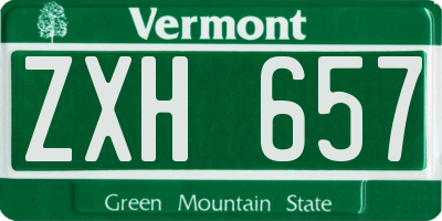 VT license plate ZXH657