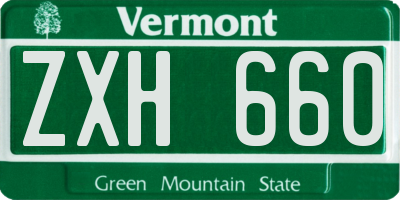 VT license plate ZXH660