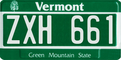 VT license plate ZXH661