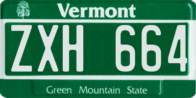 VT license plate ZXH664