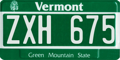 VT license plate ZXH675