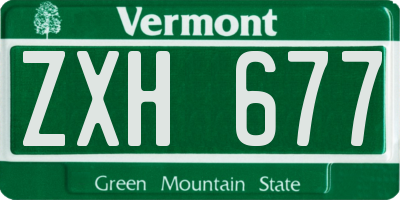 VT license plate ZXH677