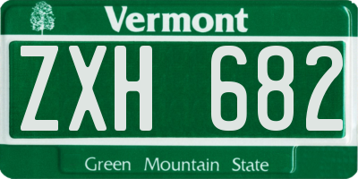 VT license plate ZXH682
