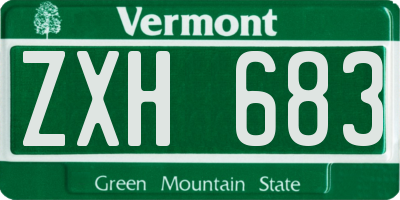 VT license plate ZXH683