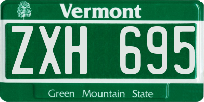 VT license plate ZXH695