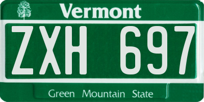 VT license plate ZXH697