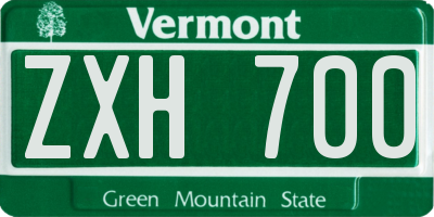 VT license plate ZXH700
