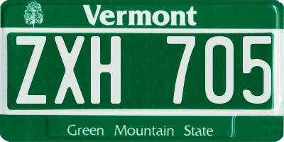 VT license plate ZXH705