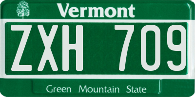 VT license plate ZXH709