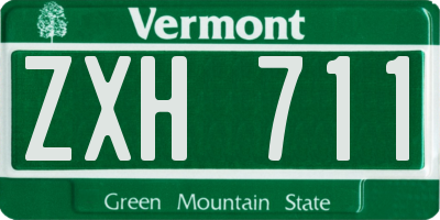 VT license plate ZXH711
