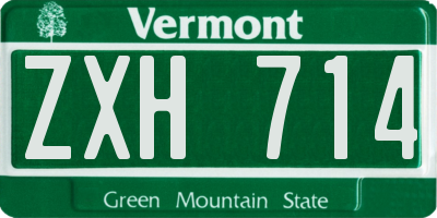 VT license plate ZXH714