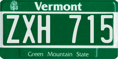 VT license plate ZXH715