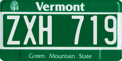 VT license plate ZXH719