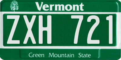 VT license plate ZXH721